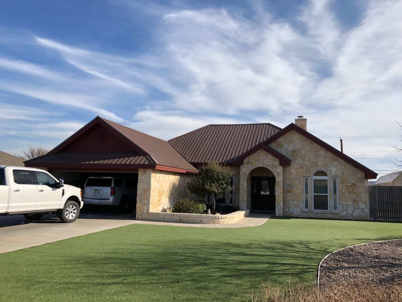 Metal roof installed by Jones & Associates in West Texas